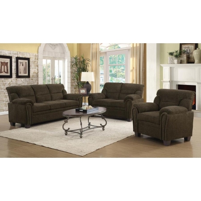 Coaster Clemintine Upholstered Pillow Top Arm Living Room Set Model 506571-S3