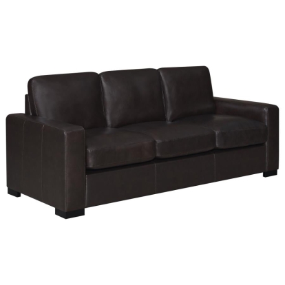 Coaster Boardmead Track Arms Upholstered Sofa Dark Brown Model 506801