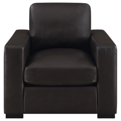 Coaster Boardmead Track Arms Upholstered Chair Dark Brown Model 506803