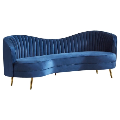 Coaster Sophia Upholstered Camel Back Sofa Blue Model 506861