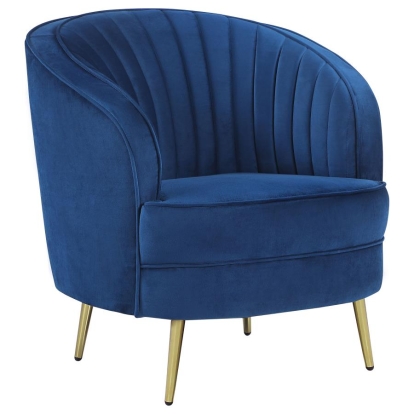 Coaster Sophia Upholstered Vertical Channel Tufted Chair Blue Model 506863