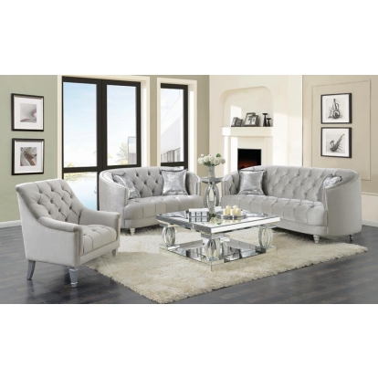 Coaster Avonlea 3-piece Tufted Living Room Set Grey Model 508461-S3