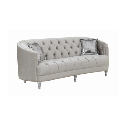 Coaster Avonlea Sloped Arm Tufted Sofa Grey