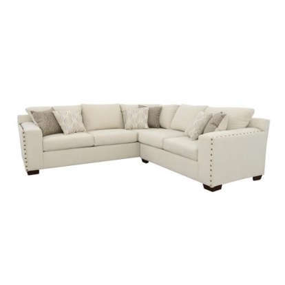 Coaster Aria L-shaped Sectional with Nailhead Oatmeal