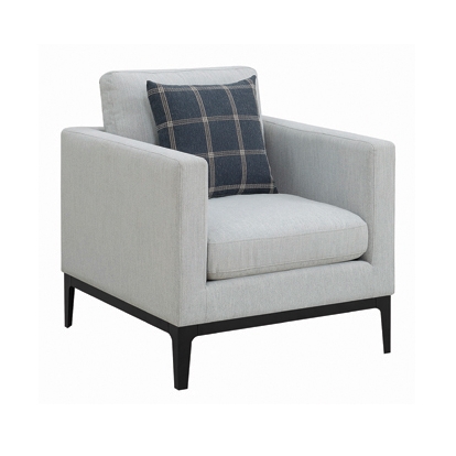 Coaster Apperson Cushioned Back Arm Chair Light Grey