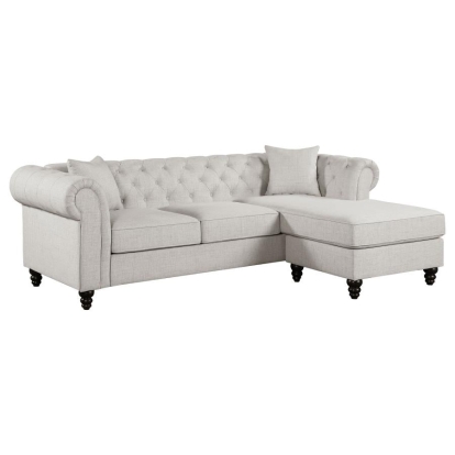 Coaster Cecilia Upholstered Tufted Sectional Oatmeal Model 509457