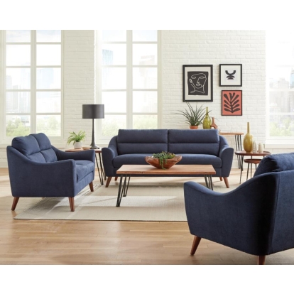 Coaster Gano 2-piece Sloped Arm Living Room Set Navy Blue Model 509514-S2
