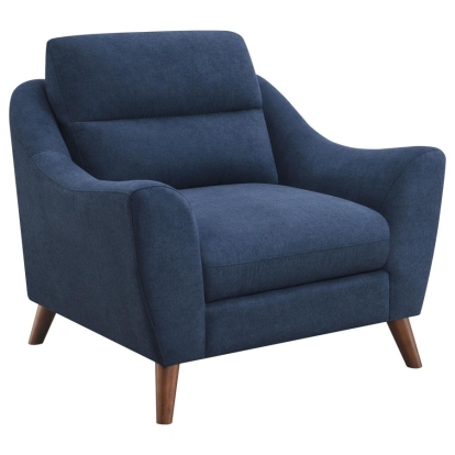 Coaster Gano Sloped Arm Upholstered Chair Navy Blue Model 509516