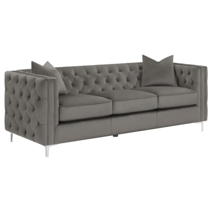 Coaster Phoebe Tufted Tuxedo Arms Sofa Urban Bronze Model 509881