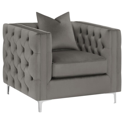Coaster Phoebe Tufted Tuxedo Arms Chair Urban Bronze Model 509883