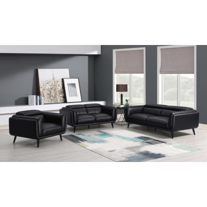 Coaster Shania 3-piece Track Arms Living Room Set Black Model 509921-S3