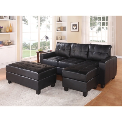 ACME Lyssa Sectional Sofa & Ottoman Model 51215
