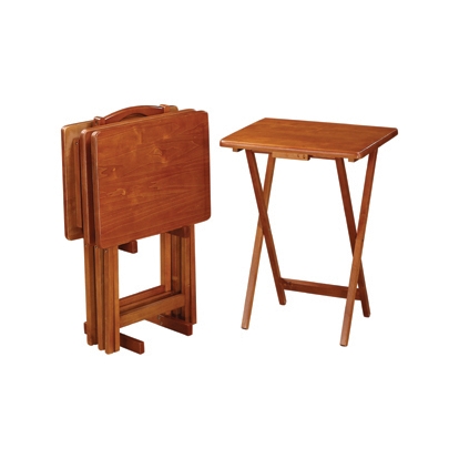 Coaster Donna 5-piece Tray Table Set Golden Brown