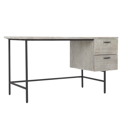 Classic Home Industrial 2Dwr Desk Distressed Ivory Model 52005567