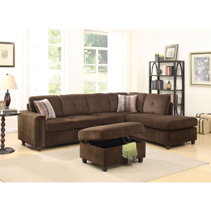ACME Belville Reversible Sectional Sofa With 2 Pillows Model 52700