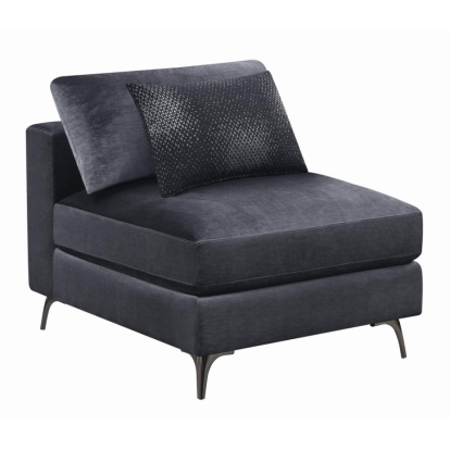 Coaster Schwartzman Removable Cushion Armless Chair Charcoal Model 551391
