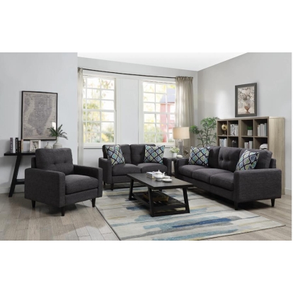 Coaster Watsonville 3-piece Cushion Back Living Room Set Grey Model 552001-S3