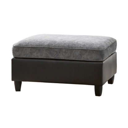 Coaster Vinny Rectangle Upholstered Ottoman Pewter and Black Model 552044