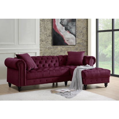 ACME Adnelis Sectional Sofa With 2 Pillows Model 57315