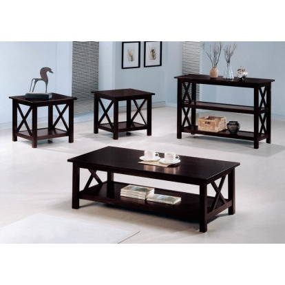 Coaster Rachelle 3-piece Occasional Table Set Deep Merlot Model 5909
