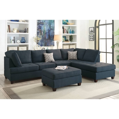 Poundex 2-Piece Sectional Set With 2 Accent Pillows Model F6989
