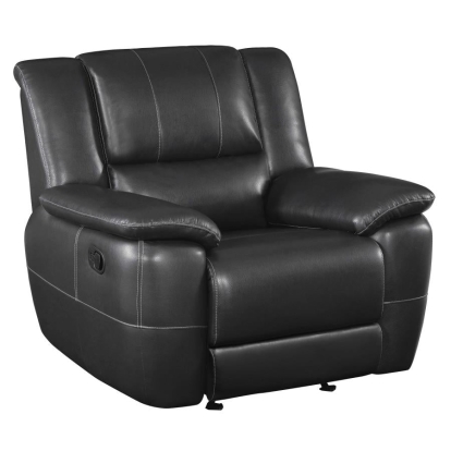 Coaster Lee Rolled Back Glider Recliner Black Model 601063