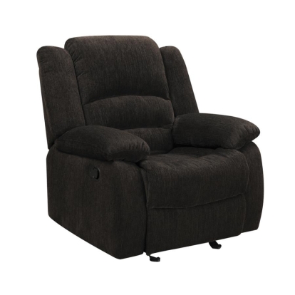 Coaster Gordon Upholstered Glider Recliner Chocolate Model 601463