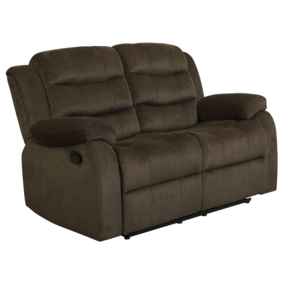 Coaster Rodman Pillow Top Arm Motion Loveseat Olive Brown Model 601882