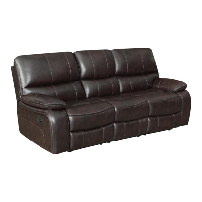 Coaster Willemse Motion Sofa with Drop-down Table Dark Brown Model 601931