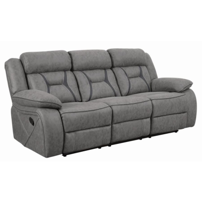 Coaster Higgins Pillow Top Arm Upholstered Motion Sofa Grey Model 602261
