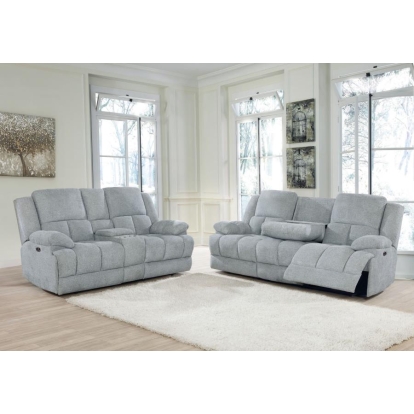 Coaster Waterbury 2-piece Pillow Top Arm Power Living Room Set Grey Model 602561P-S2
