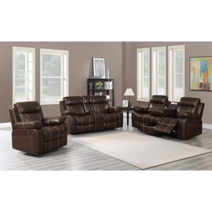 Coaster Myleene Upholstered Tufted Living Room Set Chestnut Model 603021-S3