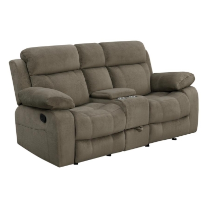 Coaster Myleene Glider Loveseat with Console Mocha Model 603032