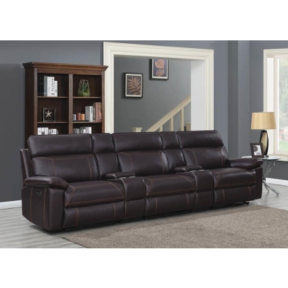 Coaster Albany Upholstered Power Reclining Seat and Power Headrest Home Theater Model 603291PPT