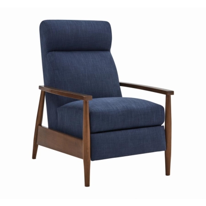 Coaster Kaylie Upholstered Push-Back Recliner Navy Blue Model 603297