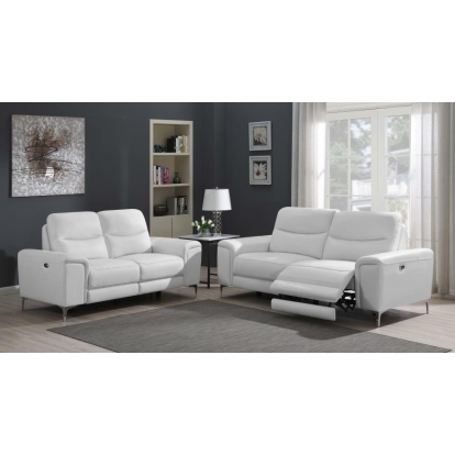 Coaster Largo 2-piece Upholstered Power Living Room Set White Model 603394P-S2
