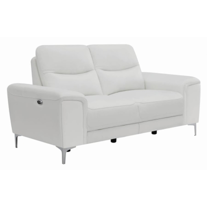 Coaster Largo Upholstered Power Loveseat White Model 603395P