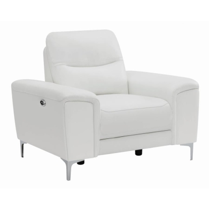 Coaster Largo Upholstered Power Recliner White Model 603396P