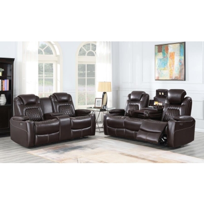Coaster Korbach 2-piece Power^2 Living Room Set Espresso Model 603411PP-S2