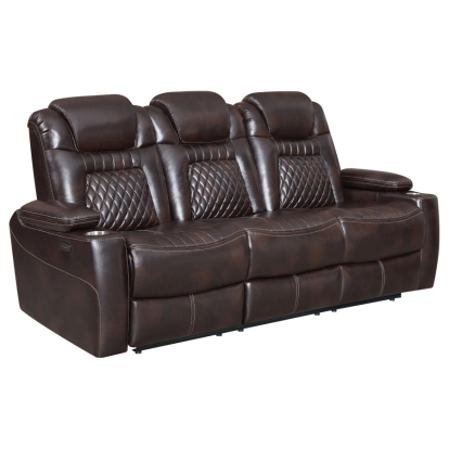 Coaster Korbach Upholstered Power^2 Sofa Espresso Model 603411PP