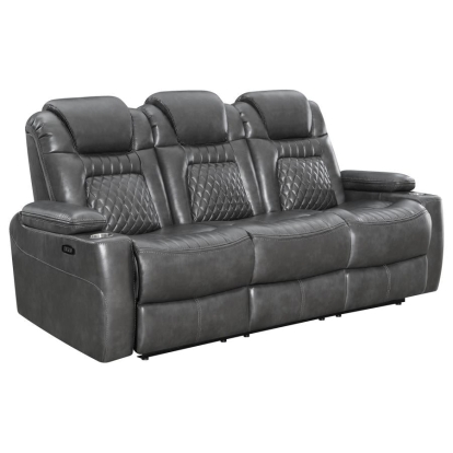 Coaster Korbach Upholstered Power^2 Sofa Charcoal Model 603414PP