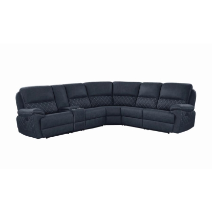 Coaster Variel 6-piece Modular Motion Sectional Blue Model 608990