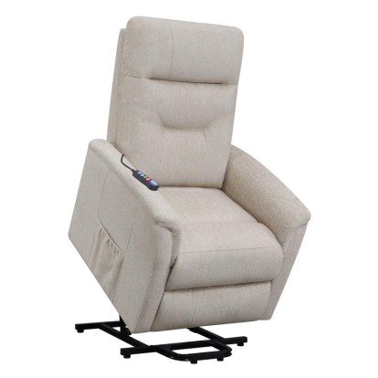 Coaster Henrietta Power Lift Recliner with Storage Pocket Beige Model 609405P