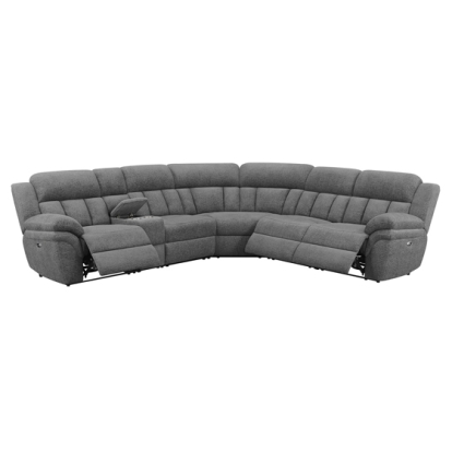 Coaster Bahrain 6-piece Upholstered Power Sectional Charcoal