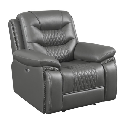 Coaster Flamenco Tufted Upholstered Power Recliner Charcoal Model 610206P