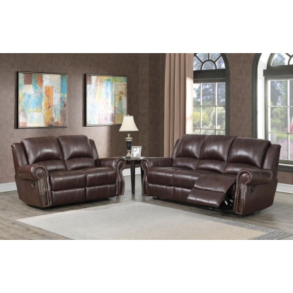 Coaster Sir Rawlinson Upholstered Living Room Set Dark Brown Model 650161-S2