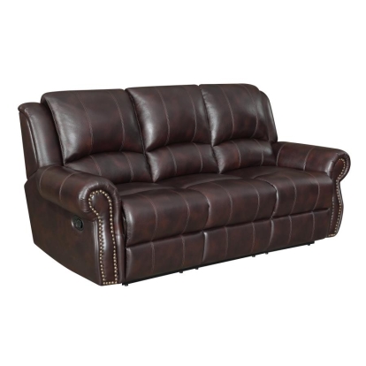 Coaster Sir Rawlinson Nailhead Trim Motion Sofa Dark Brown Model 650161