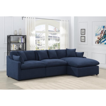 Coaster Destino 3-piece Modular Power Sectional Midnight Blue Model 651551P-S3