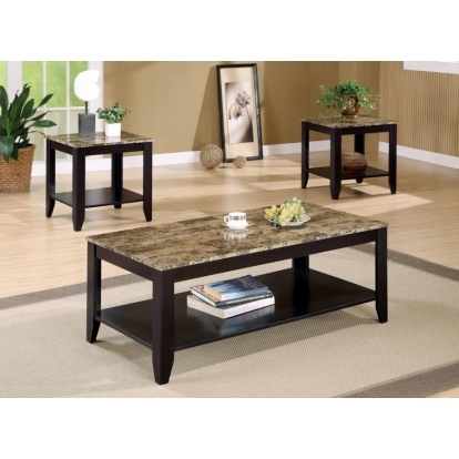Coaster Flores 3-piece Occasional Table Set with Shelf Cappuccino Model 700155