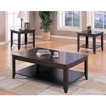 Coaster Brooks 3-piece Occasional Table Set with Lower Shelf Cappuccino Model 700285